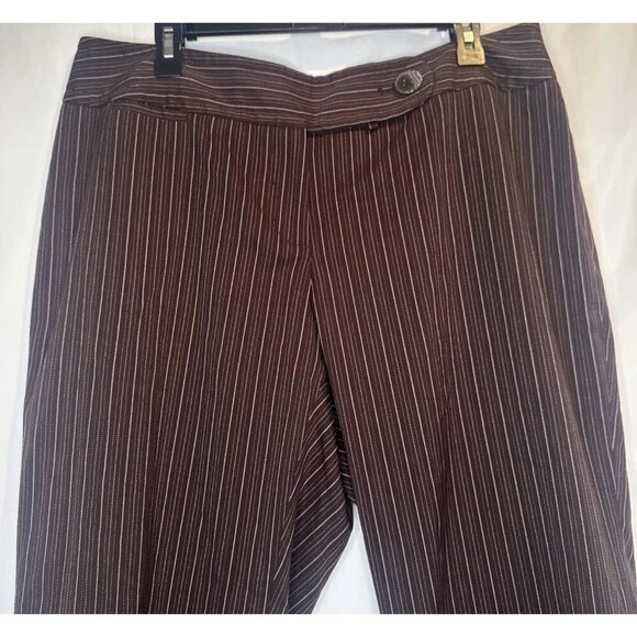 Lane Bryant Women’s Brown Striped Wide Leg Capri Crop Pants Sz 16 - Picture 2 of 12